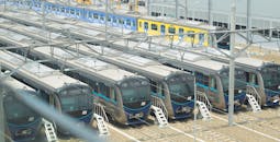 Train Station Railway Platform in Daylight