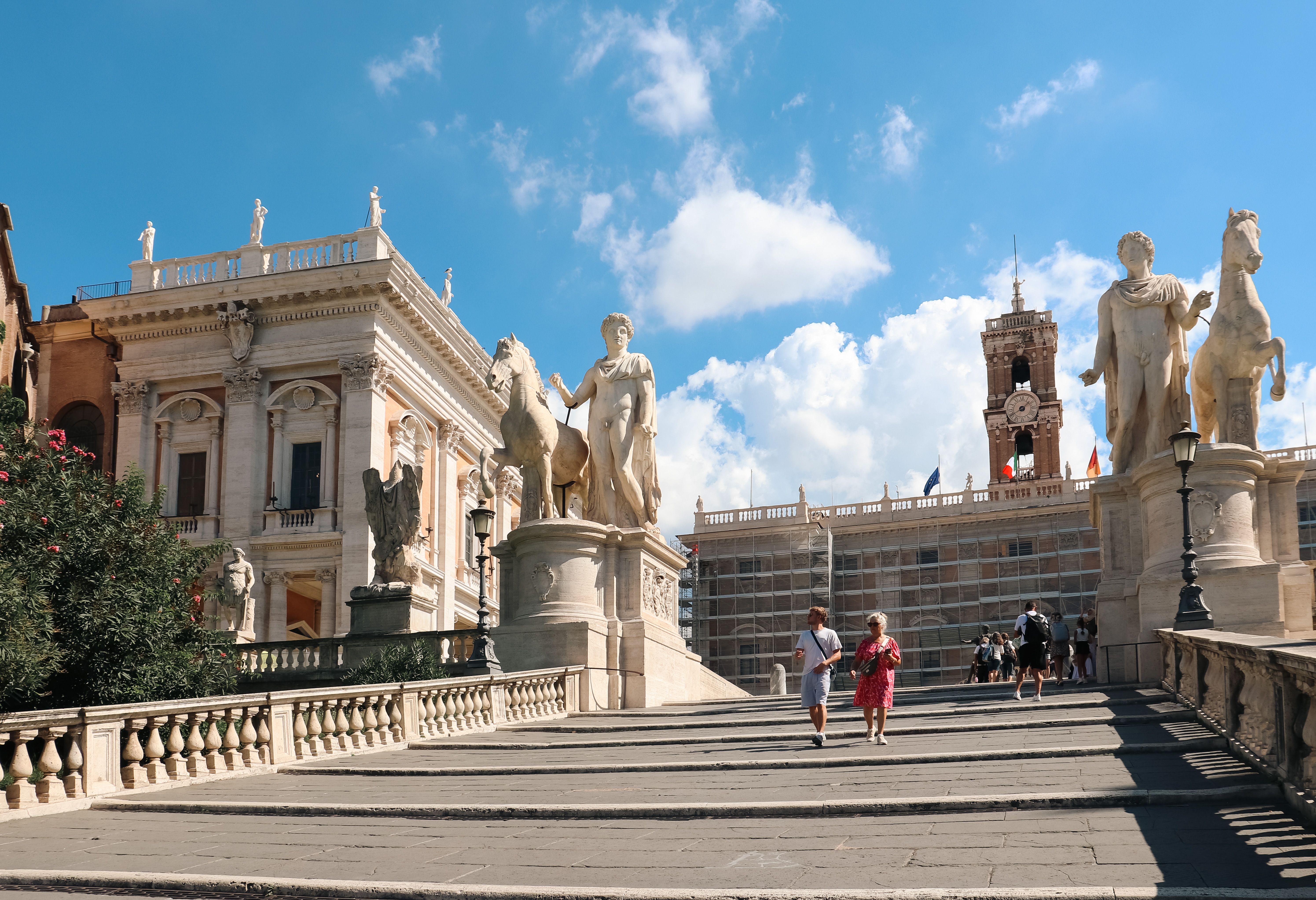 Capitoline Hill Rome featuring historical statues · Free Stock Photo