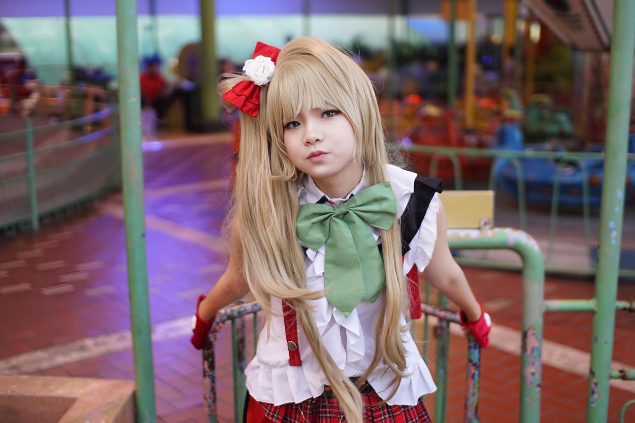 vibrant cosplay portrait taken in an amusement park in surabaya indone