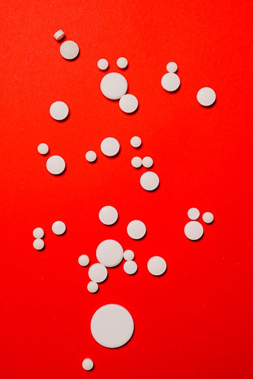 White Round and Red Surface