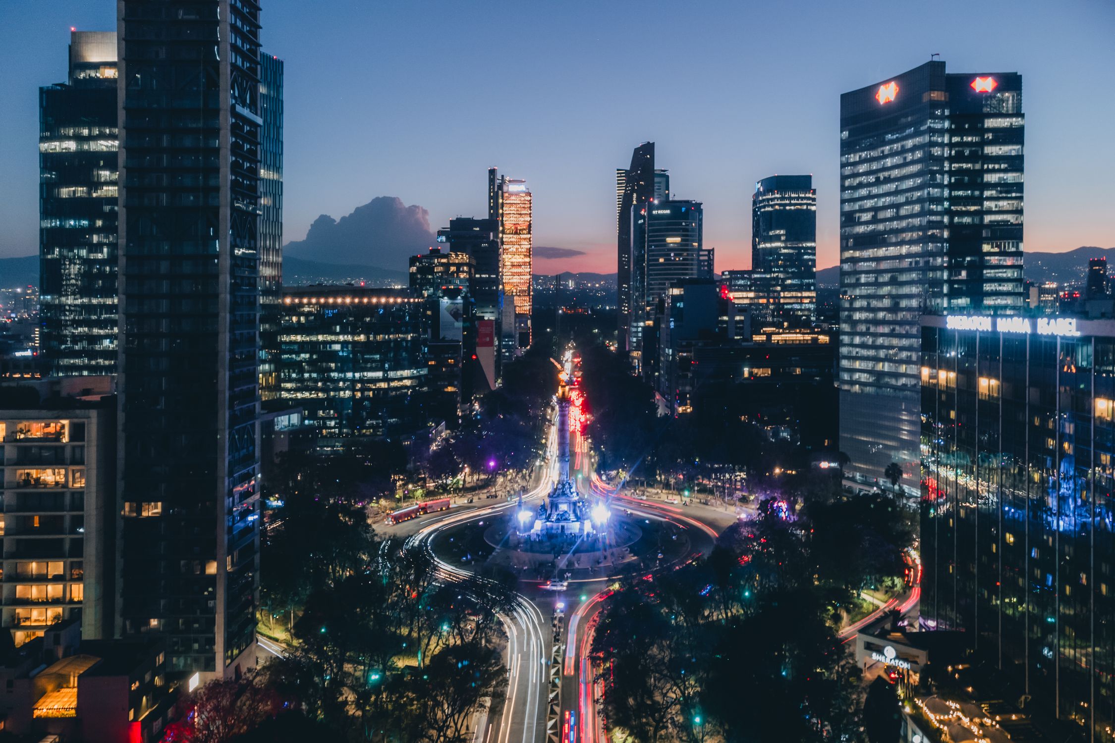 Mexico View Aerial View of Mexico City Skyline at Night · Free Stock Photo