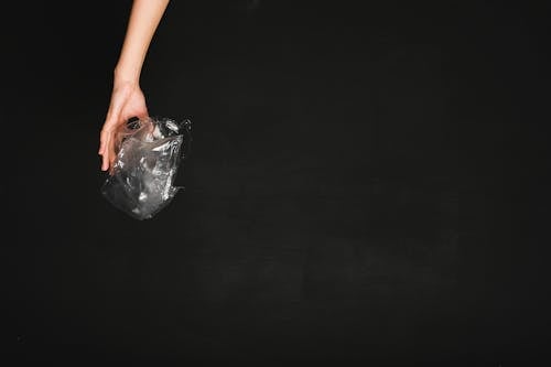 Free Person Holding Clear Plastic Bag Stock Photo