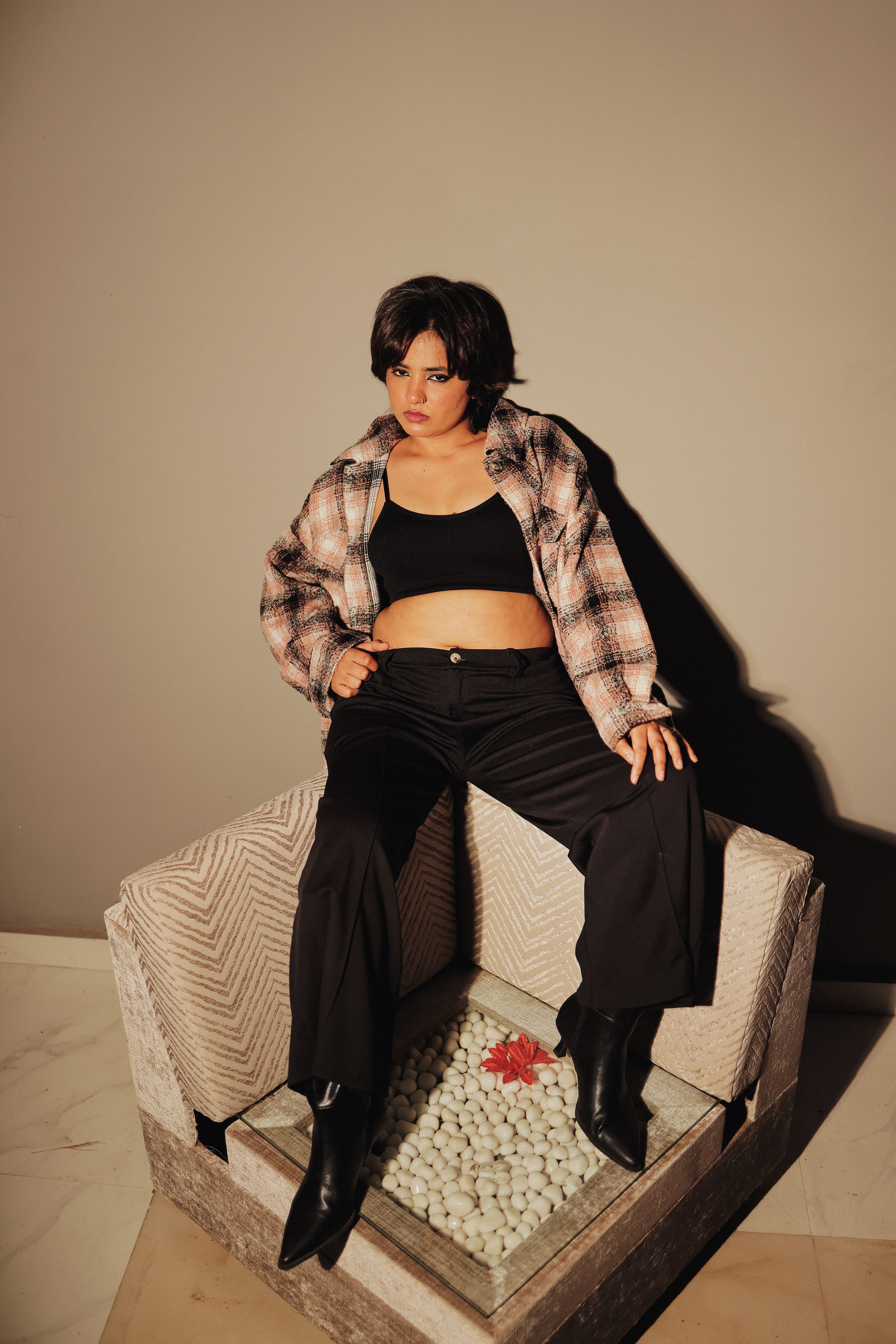 Cropped Bege Estampado