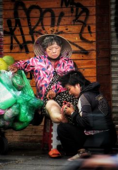 A snapshot of authentic daily life in Ho Chi Minh City, capturing a street scene with local culture.