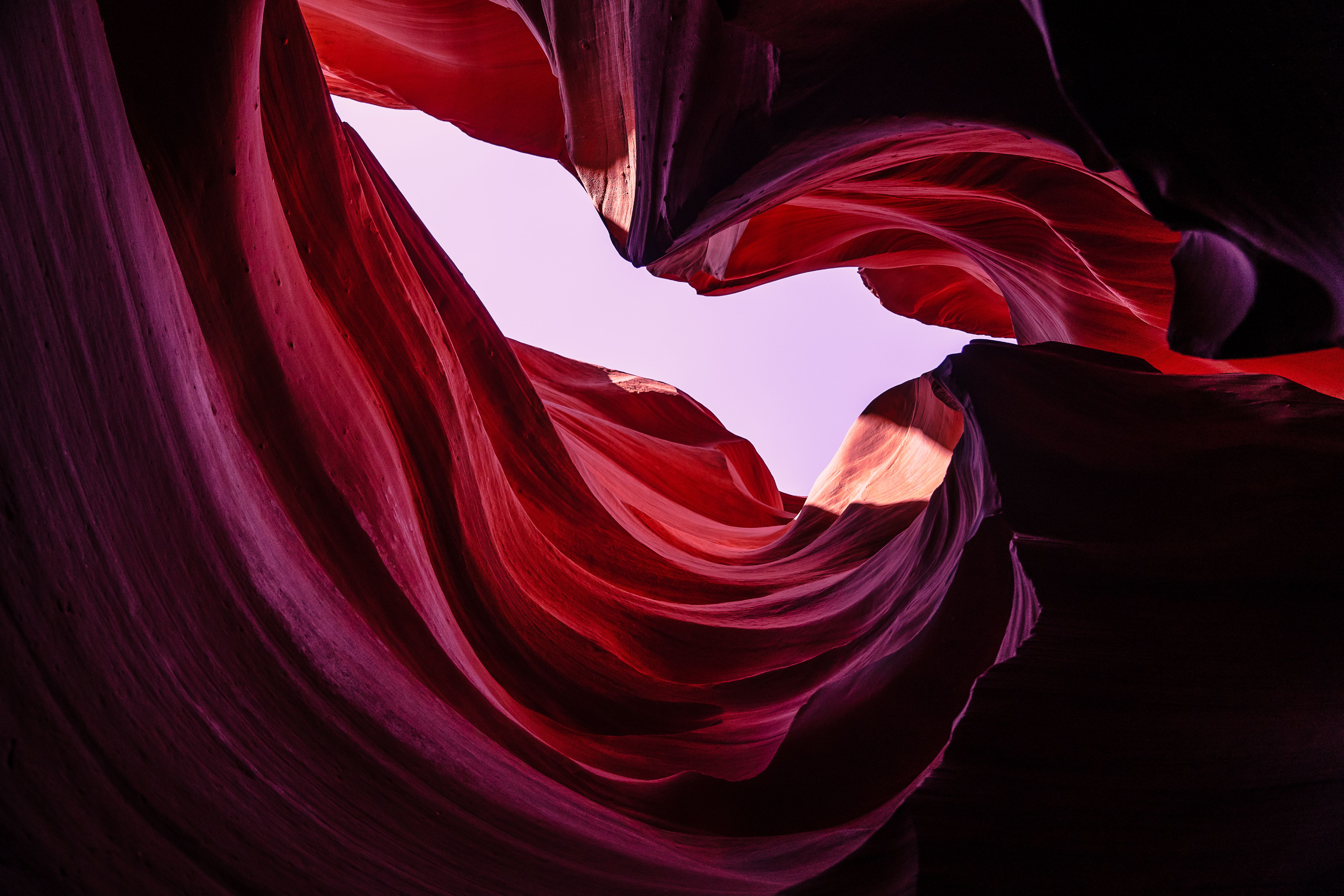 Stunning red rock formations of Antelope Canyon, Arizona, captured in vibrant colors.