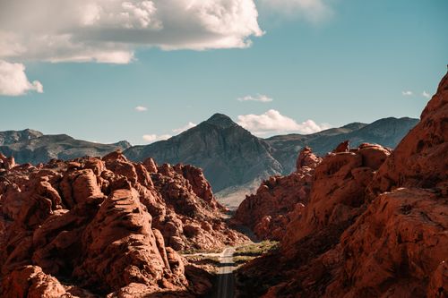 Free Discover the breathtaking red rock formations of Moapa Valley, Nevada under a bright day sky. Stock Photo