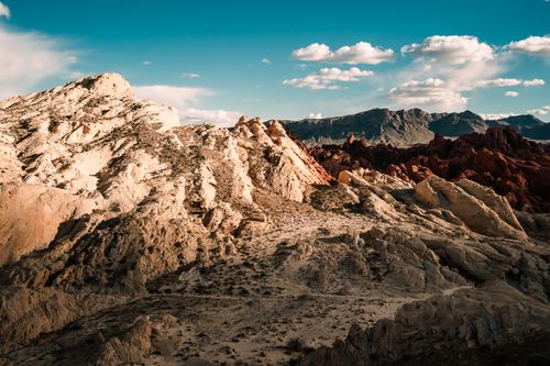 Free Stunning view of rugged desert terrain in Moapa Valley, Nevada under a clear blue sky. Stock Photo