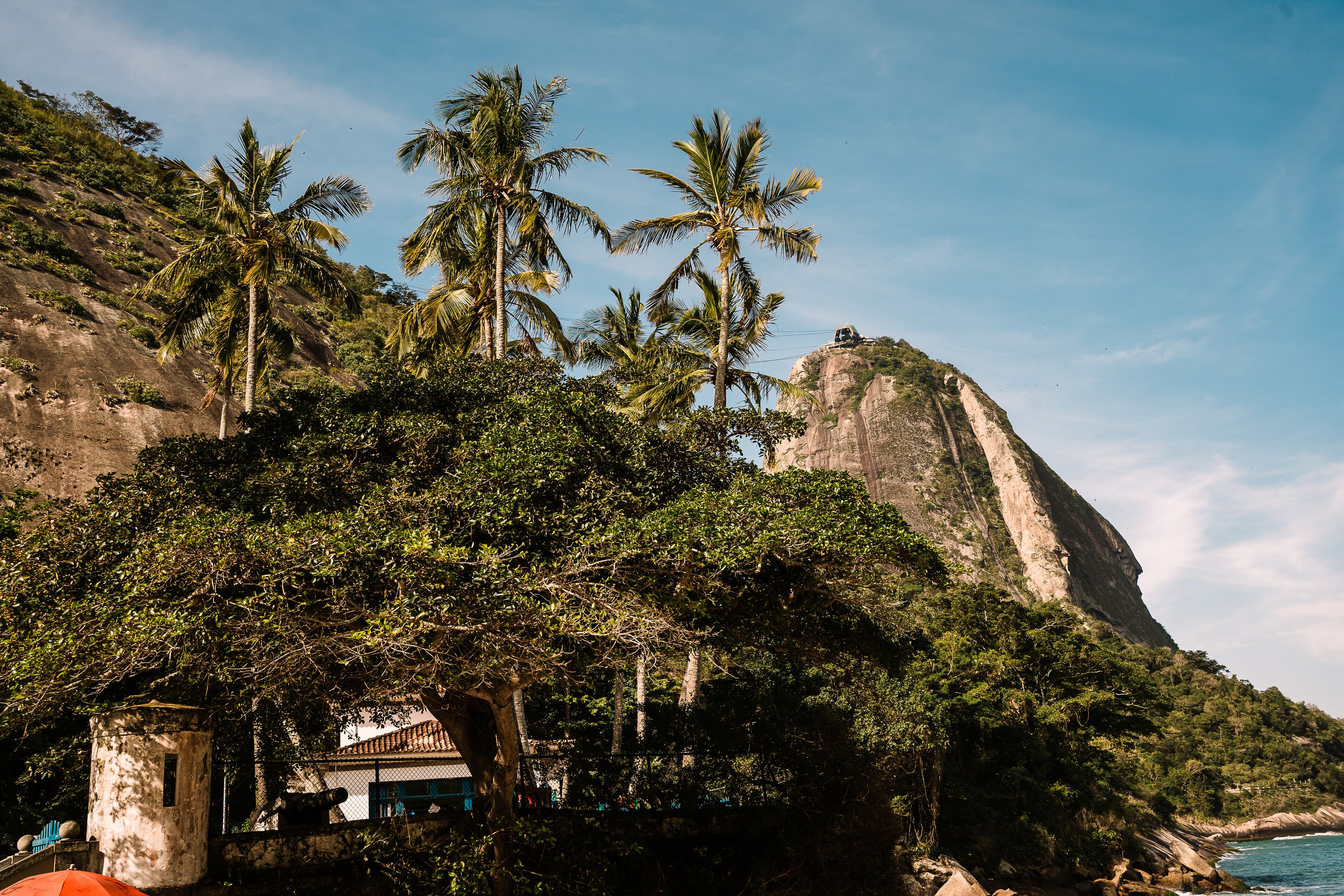 Rio de Janeiro favela hillside aerial
