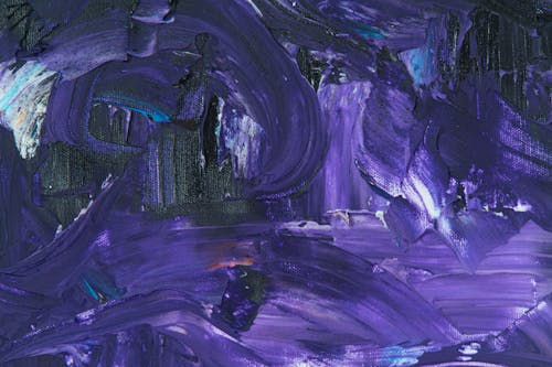 Pittura Astratta Viola Su Tela