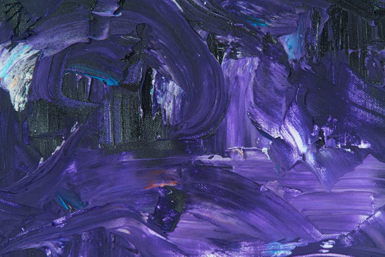 Purple Abstract Painting On Canvas