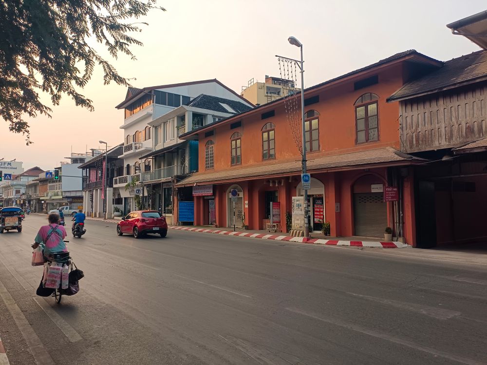 Chiang Mai day trip - bustling street scene with shops and locals