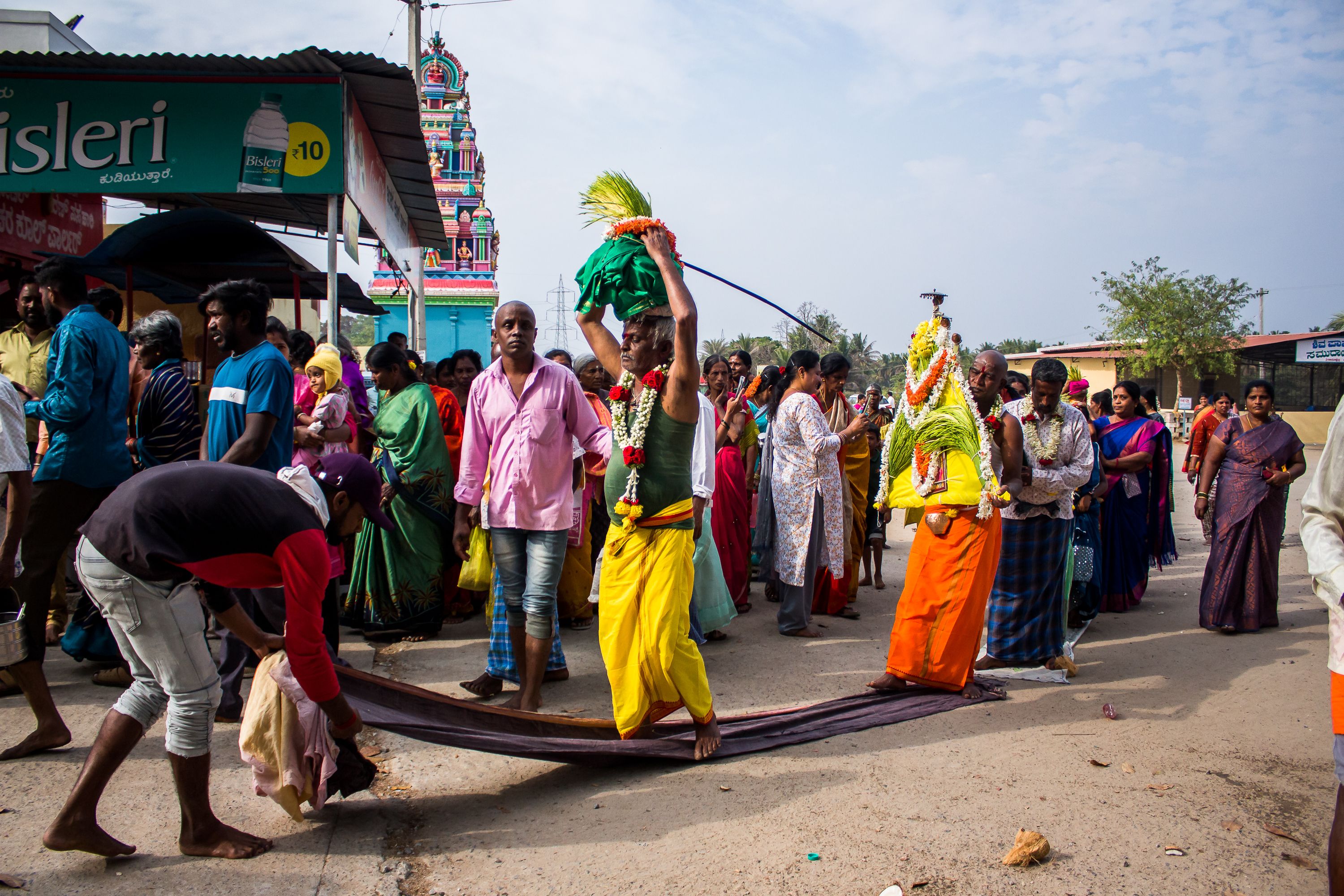 Vibrant Indian Festival Procession in Street · Free Stock Photo