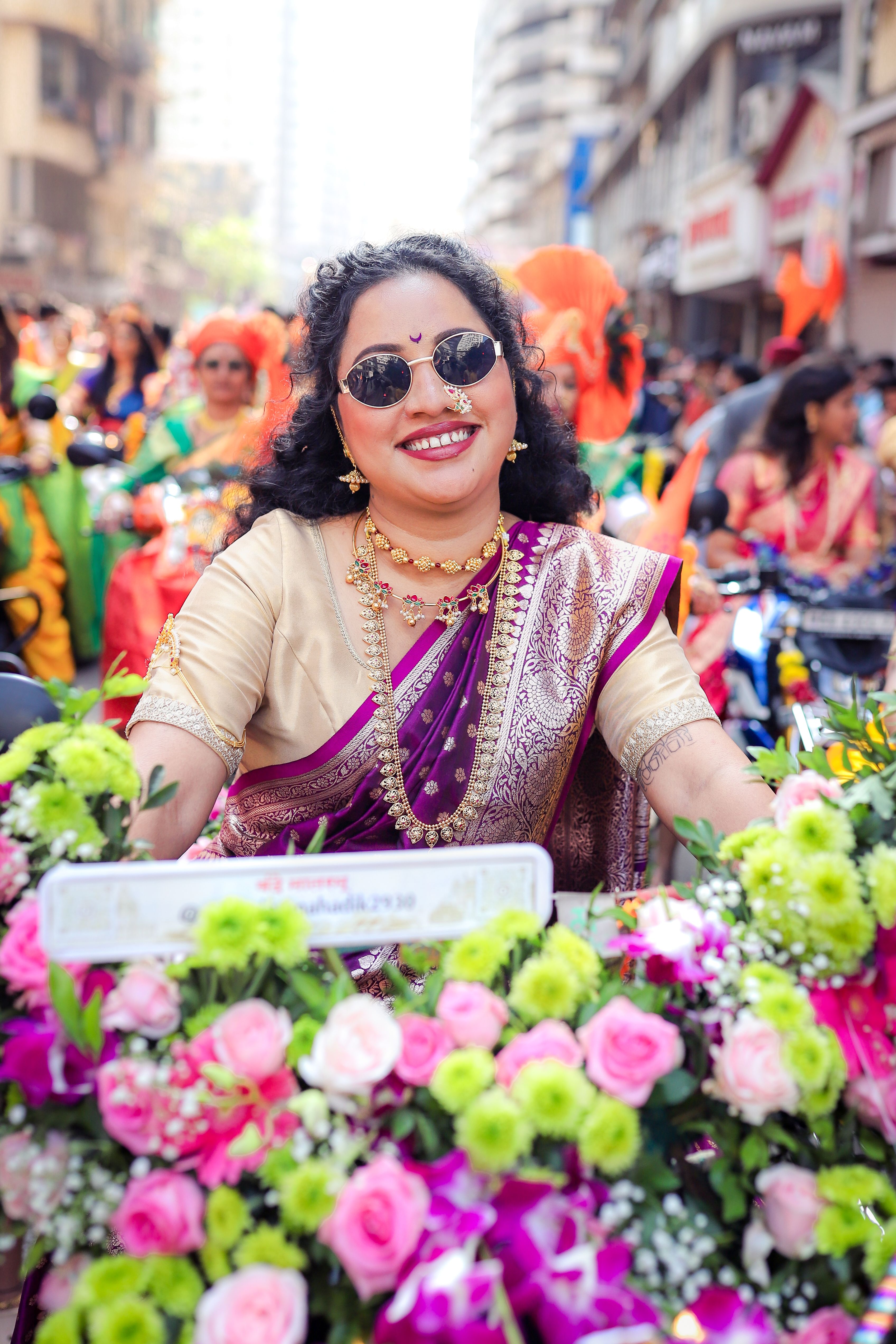 Joyful Indian Woman in Festive Mumbai Parade · Free Stock Photo