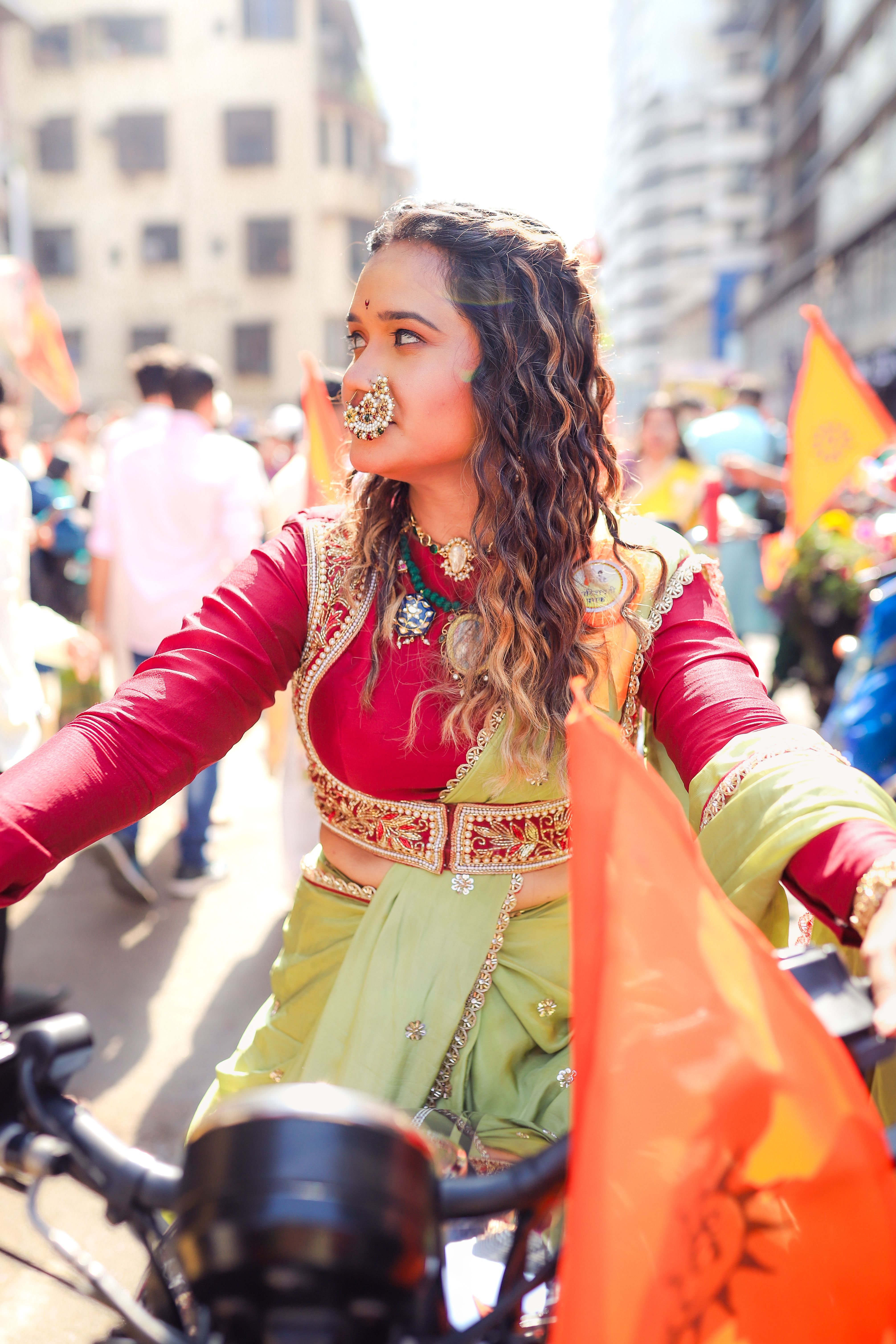 Traditional Indian Woman at Mumbai Festival · Free Stock Photo