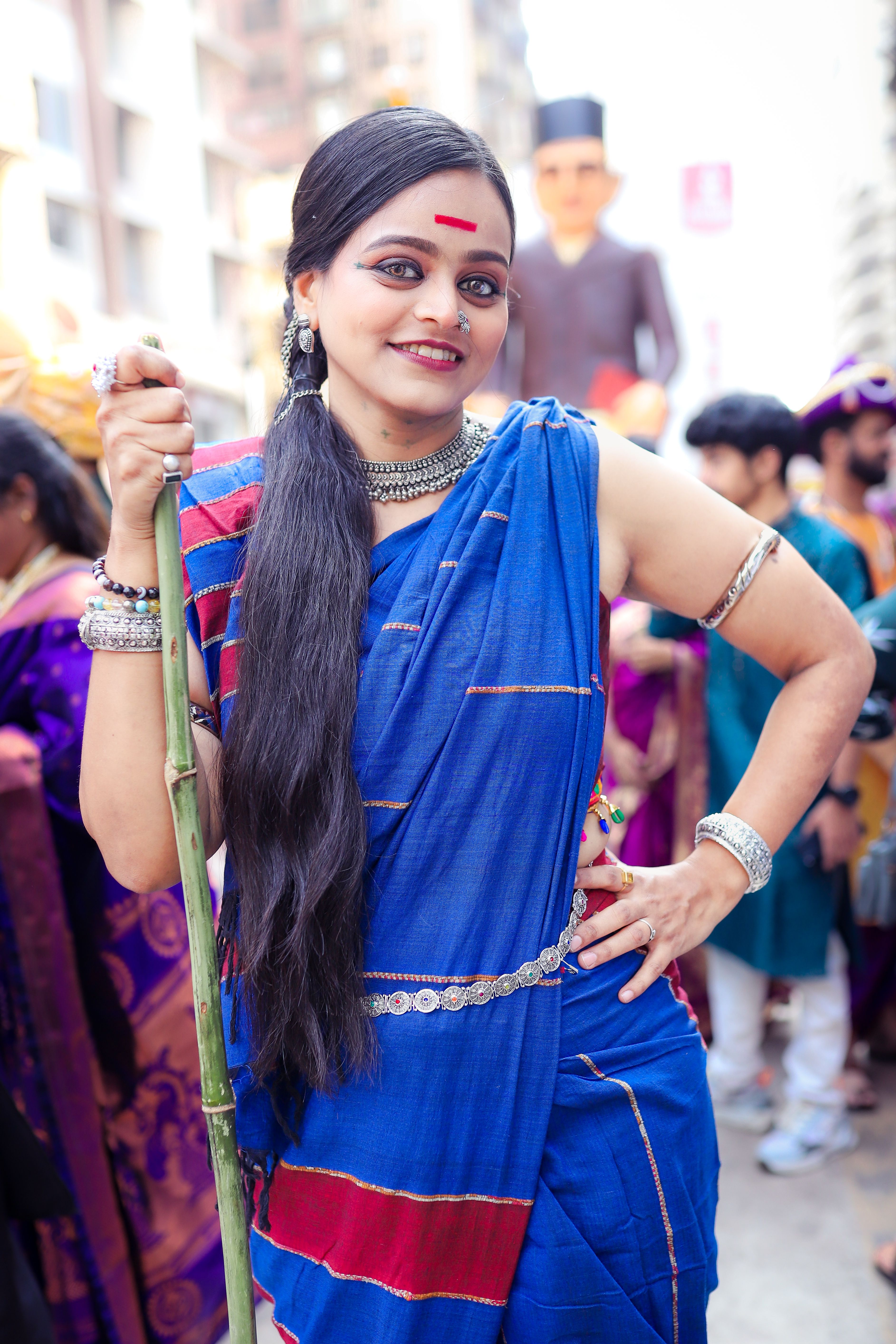 Traditional Indian Woman in Festive Attire in Mumbai · Free Stock Photo