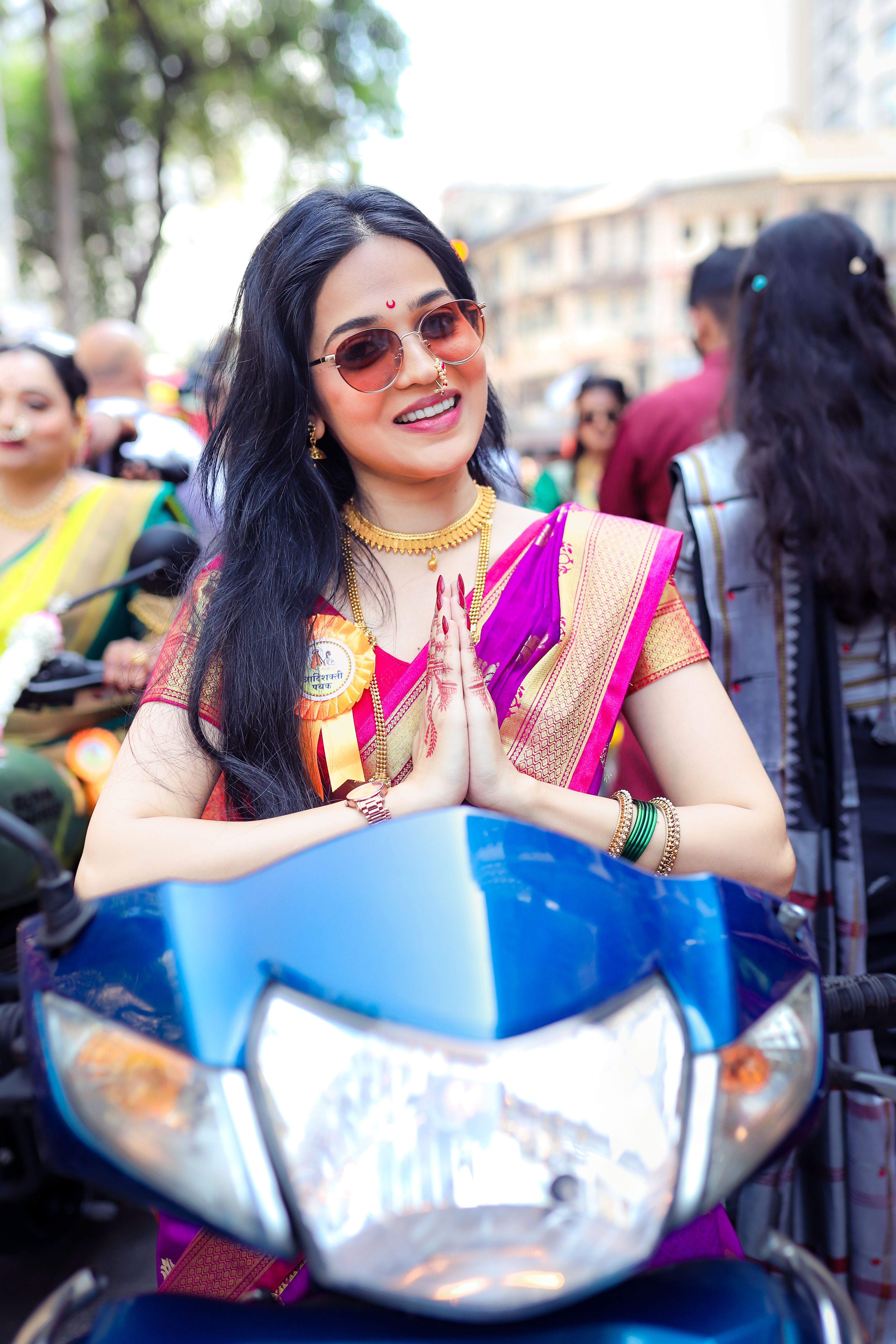 Indian Woman in Traditional Dress at Mumbai Parade · Free Stock Photo