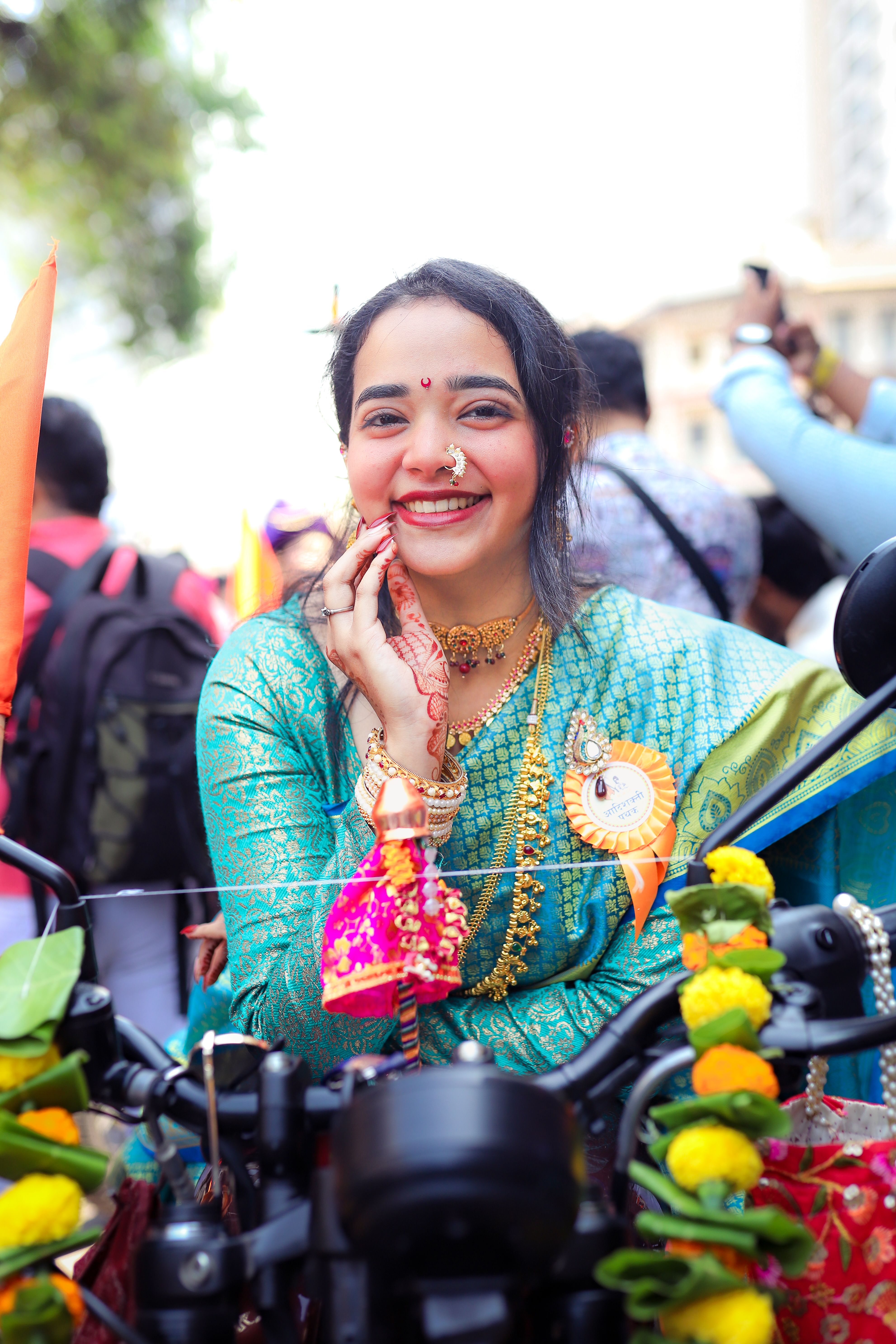 Joyful Woman in Traditional Indian Attire · Free Stock Photo