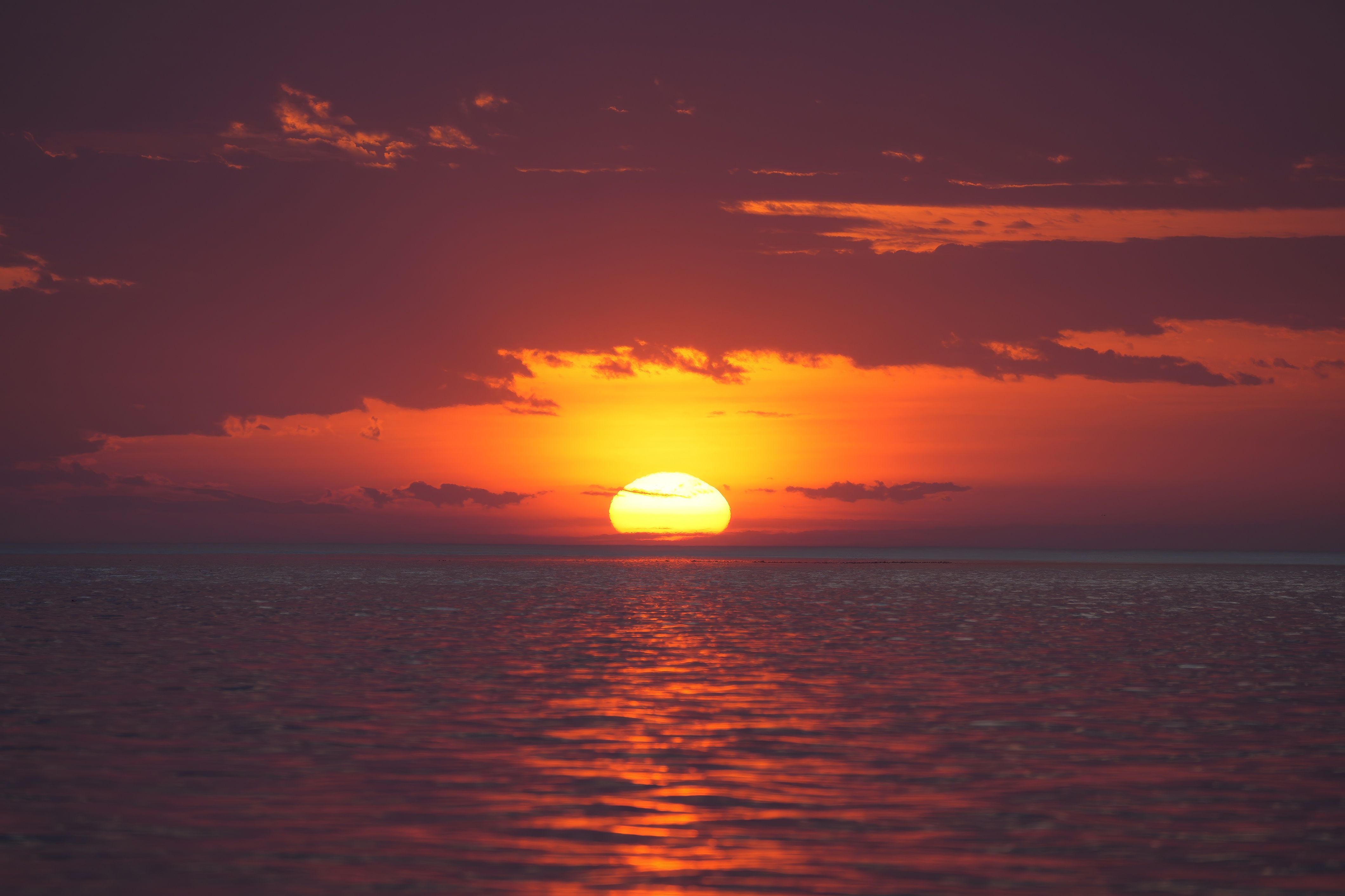Stunning Sunset Over Tranquil Ocean Waters · Free Stock Photo