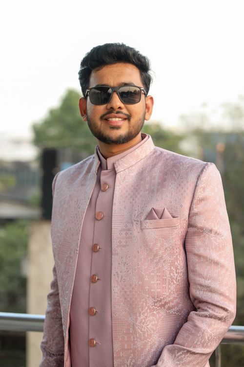 Free Young man in traditional Indian attire poses outdoors, exuding fashion and style. Stock Photo