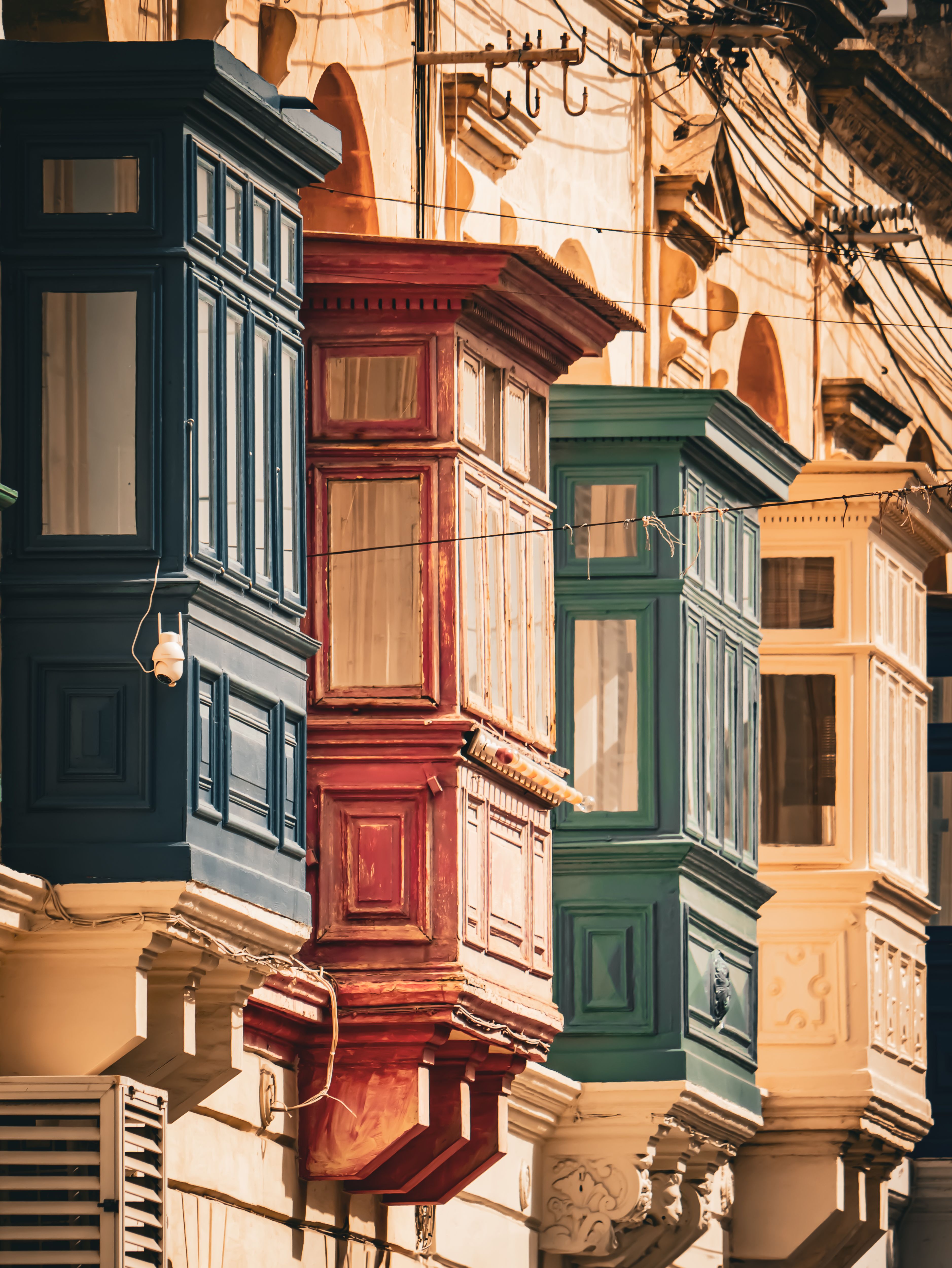 Colorful Traditional Maltese Balconies in Valletta · Free Stock Photo