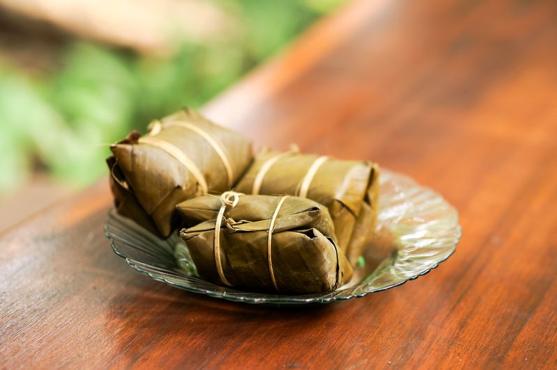 rice cakes spread with nut butter, wrapped