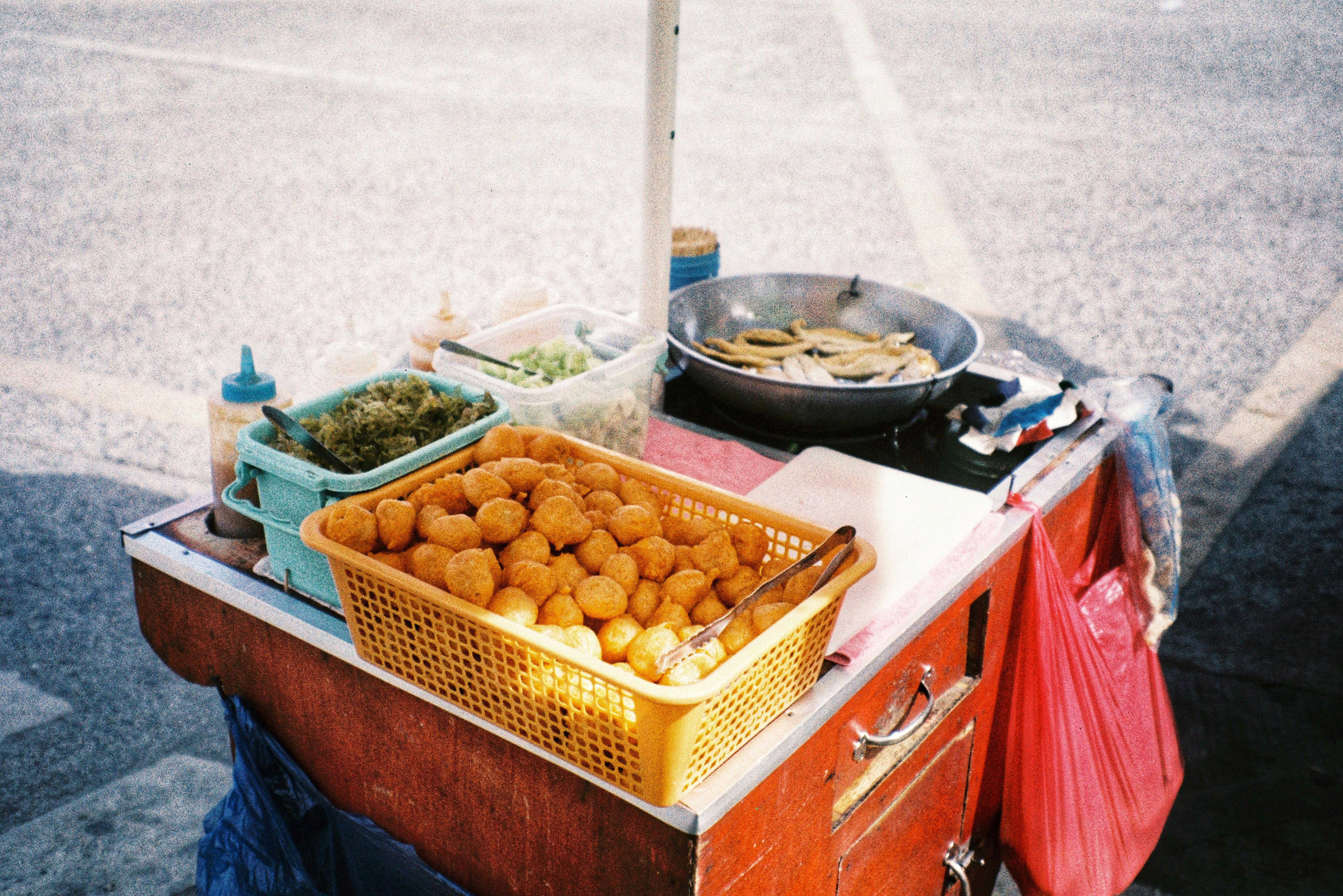 Fresh seafood spread at El Nido market