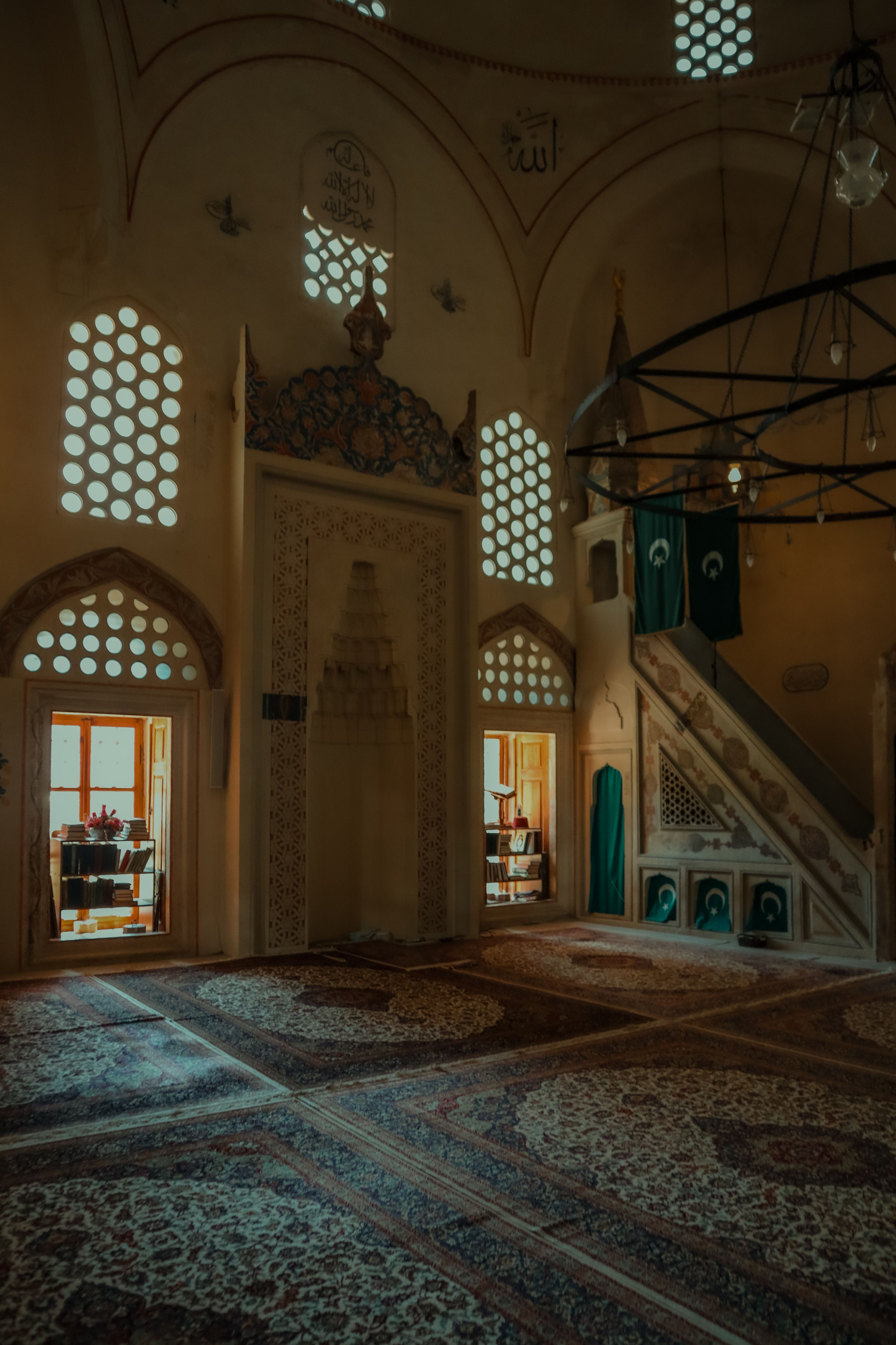 Interior of a Traditional Mosque with Ornate Architecture · Free Stock ...