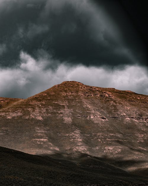 A Mountain Under Gray Clouds