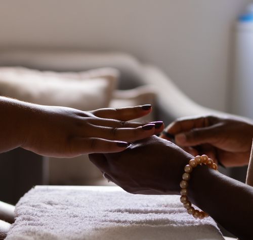 Free Close-up of a manicure session with focus on hand care and nail treatment in Salvador, Brazil. Stock Photo