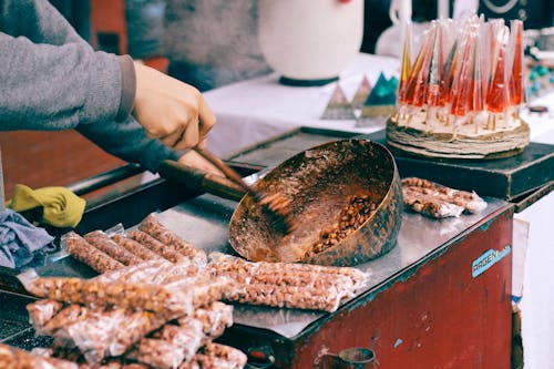 Foto profissional grátis de amendoim, aperitivos, comida de rua