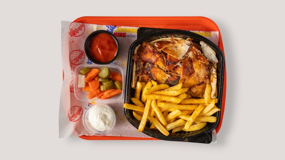 High protein fast food meal with grilled chicken