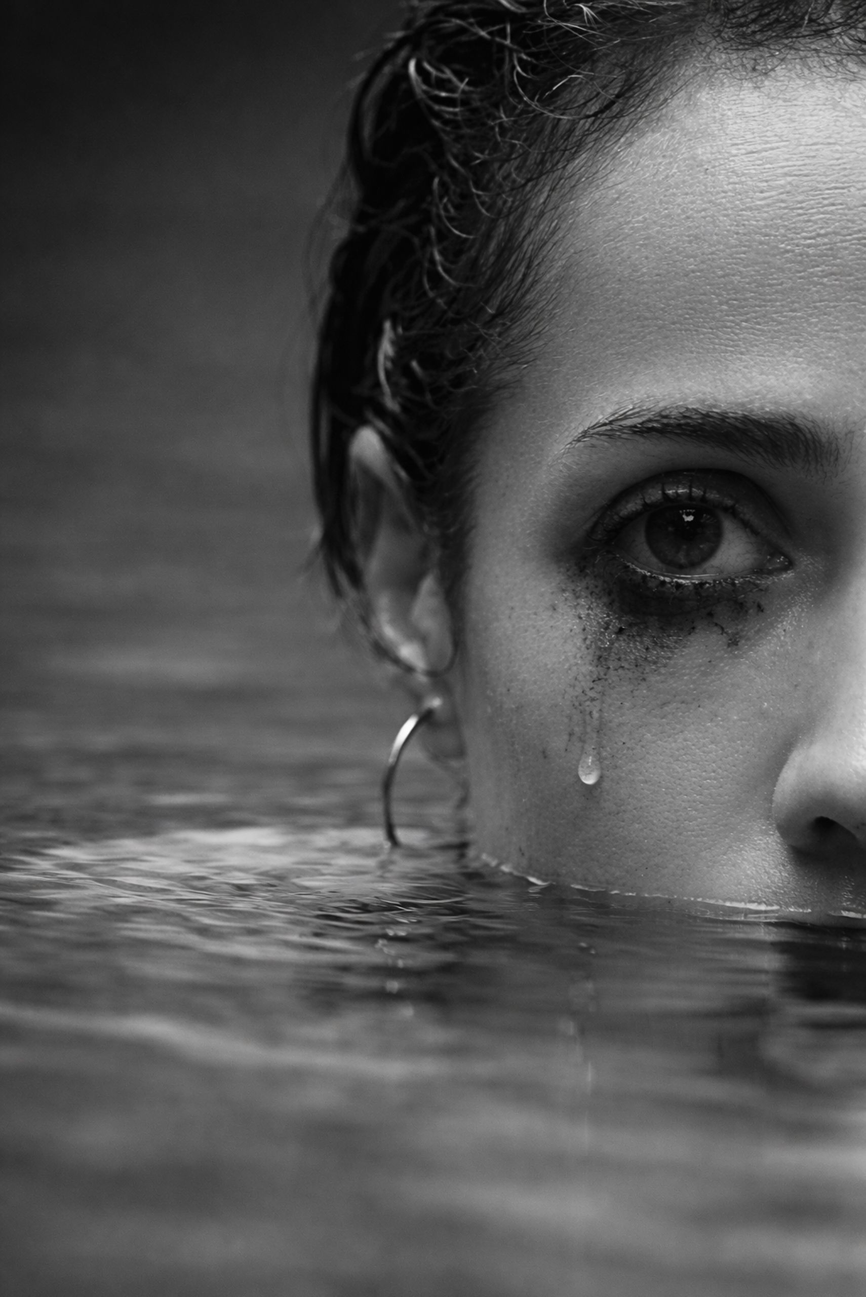 Emotional Portrait of Woman in Water · Free Stock Photo