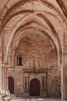 Explore the stunning Gothic arches of an ancient church in Lleida, Catalonia, Spain.