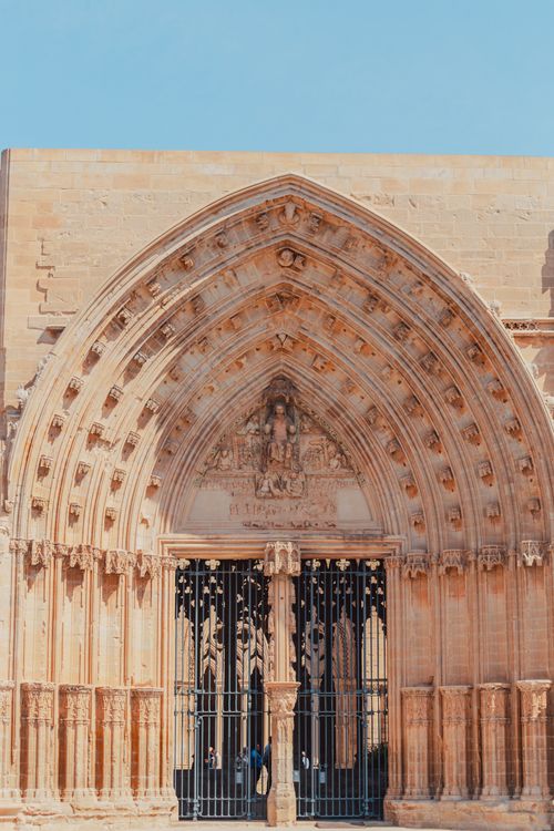 Free Stunning Gothic architecture of a historic cathedral in Lleida, Catalonia, Spain. Stock Photo