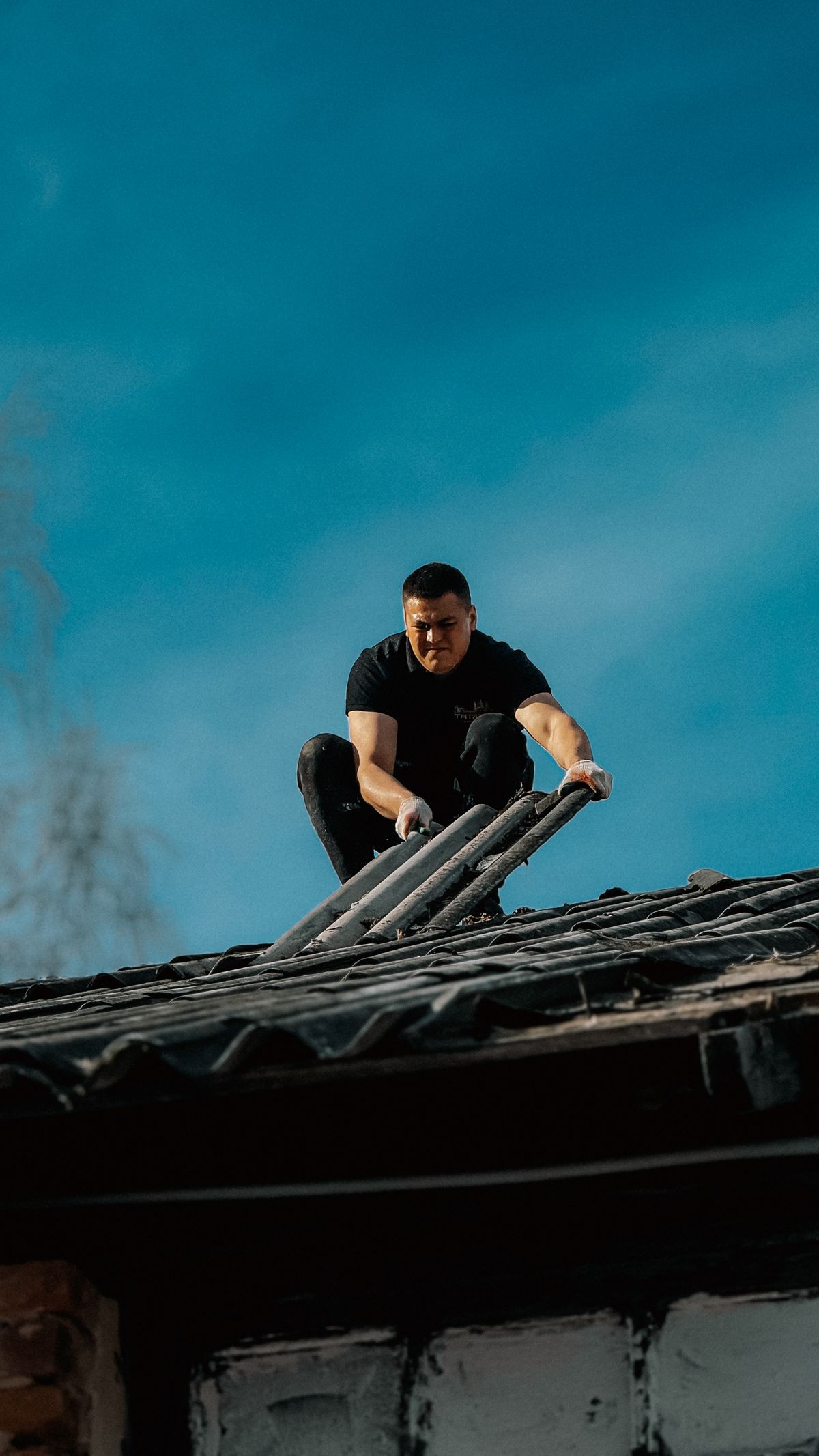 A house exterior representing roofing services and lead generation.