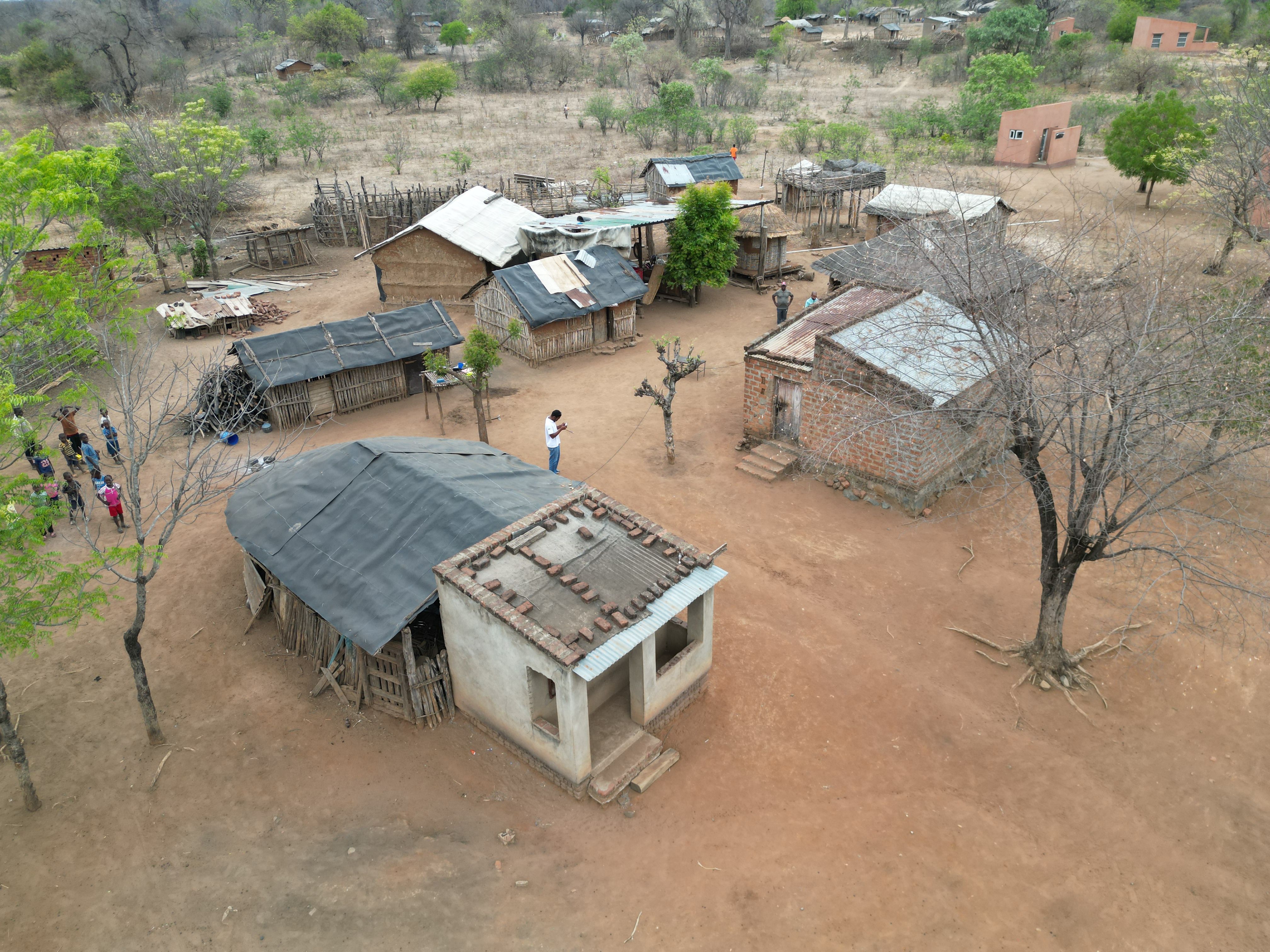 Aerial View of Rural African Village Homes · Free Stock Photo