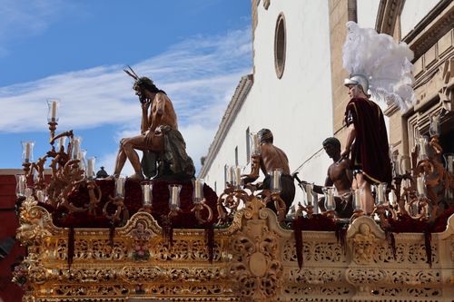 Free Ornate religious float in Semana Santa, showcasing cultural heritage in Andalucía. Stock Photo