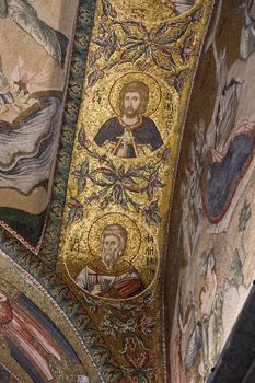 Beautiful Byzantine mosaics in Chora Church, Istanbul, showcasing religious art.