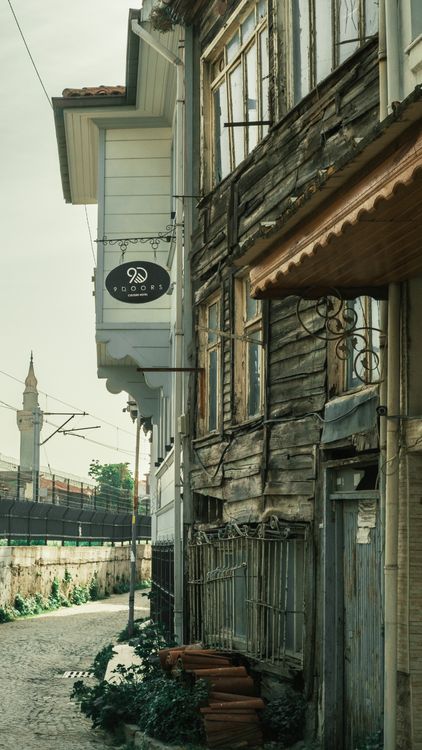 Rustic City Background Rustic Urban Street with Historic Buildings · Free Stock Photo