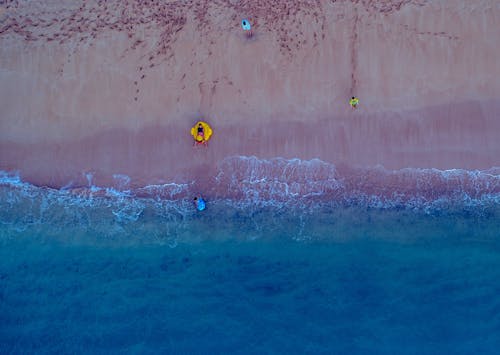 People on Beach From Above