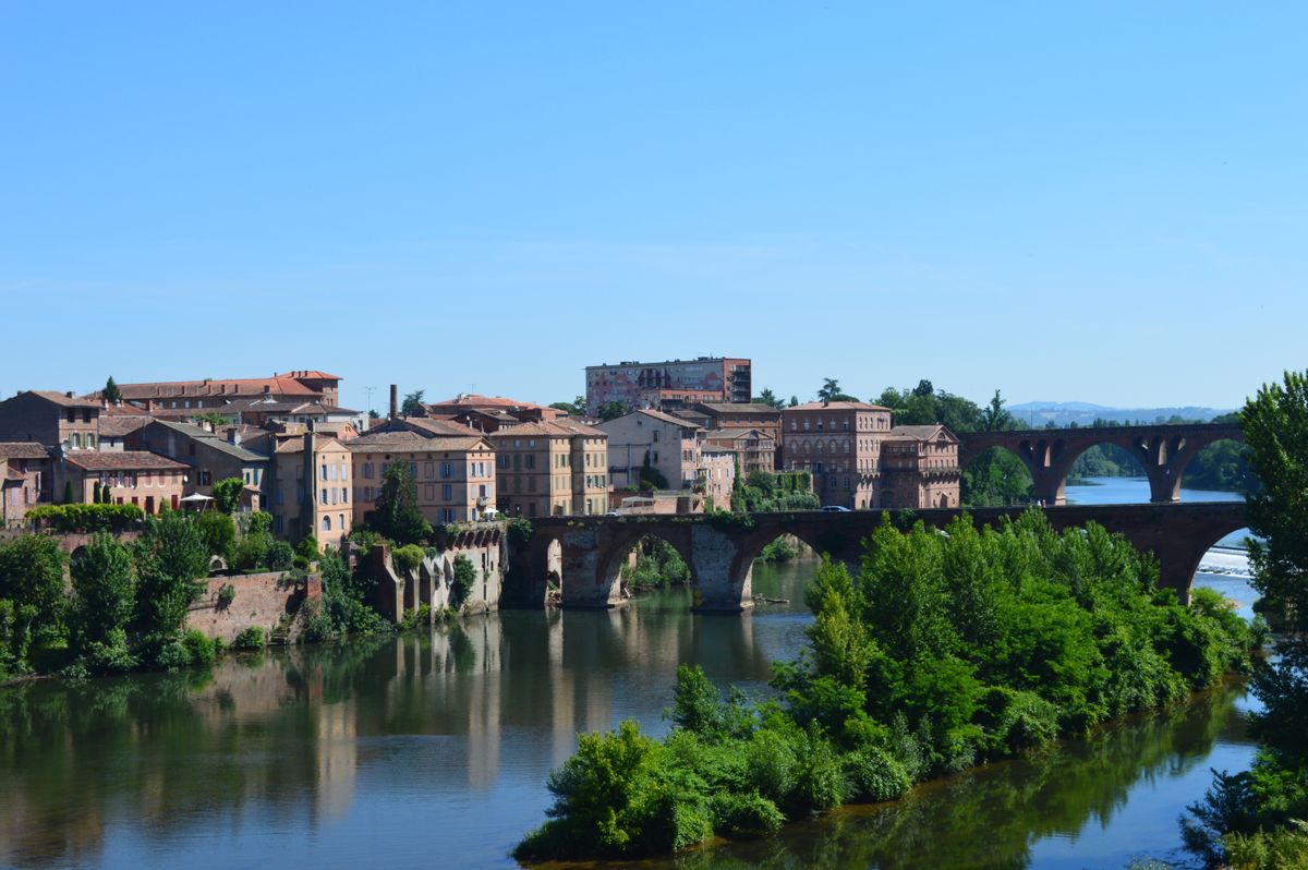 Vue d'ensemble du vieux centre historique d'Albi avec ses toits de tuiles