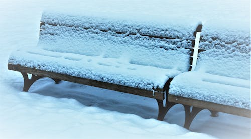 คลังภาพถ่ายฟรี ของ ม้านั่ง, หิมะ