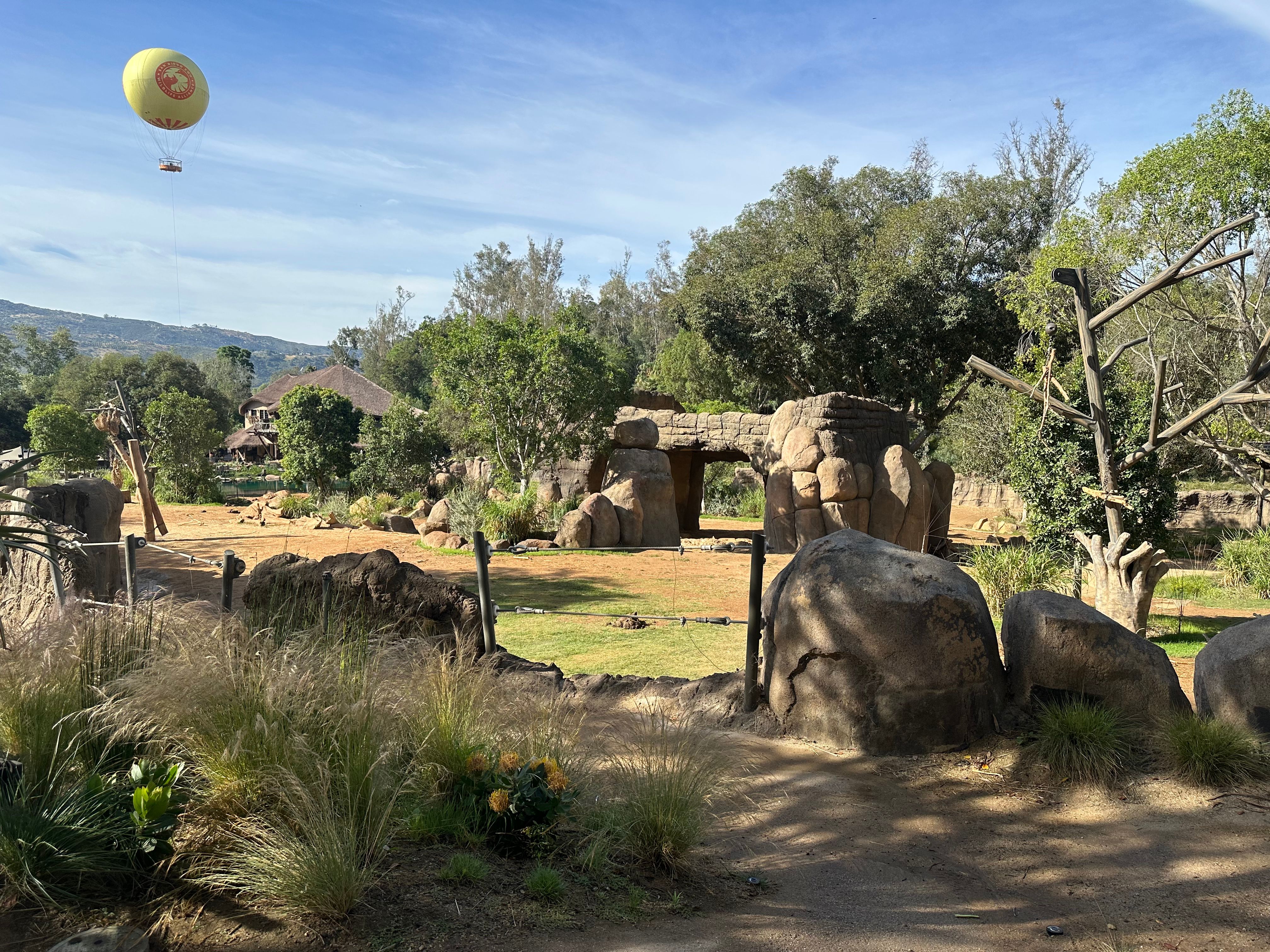 Escondido: Rocky habitats and trees at San Diego Zoo Safari Park
