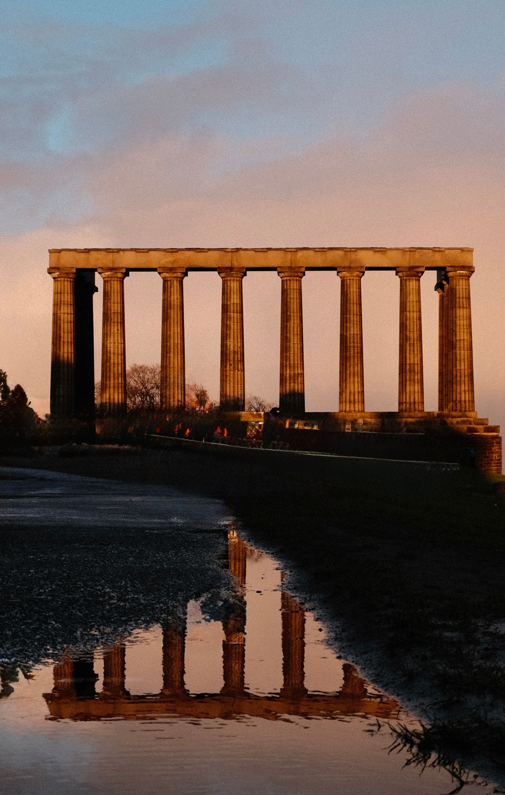 Majestic Calton Hill Columns at Sunset · Free Stock Photo