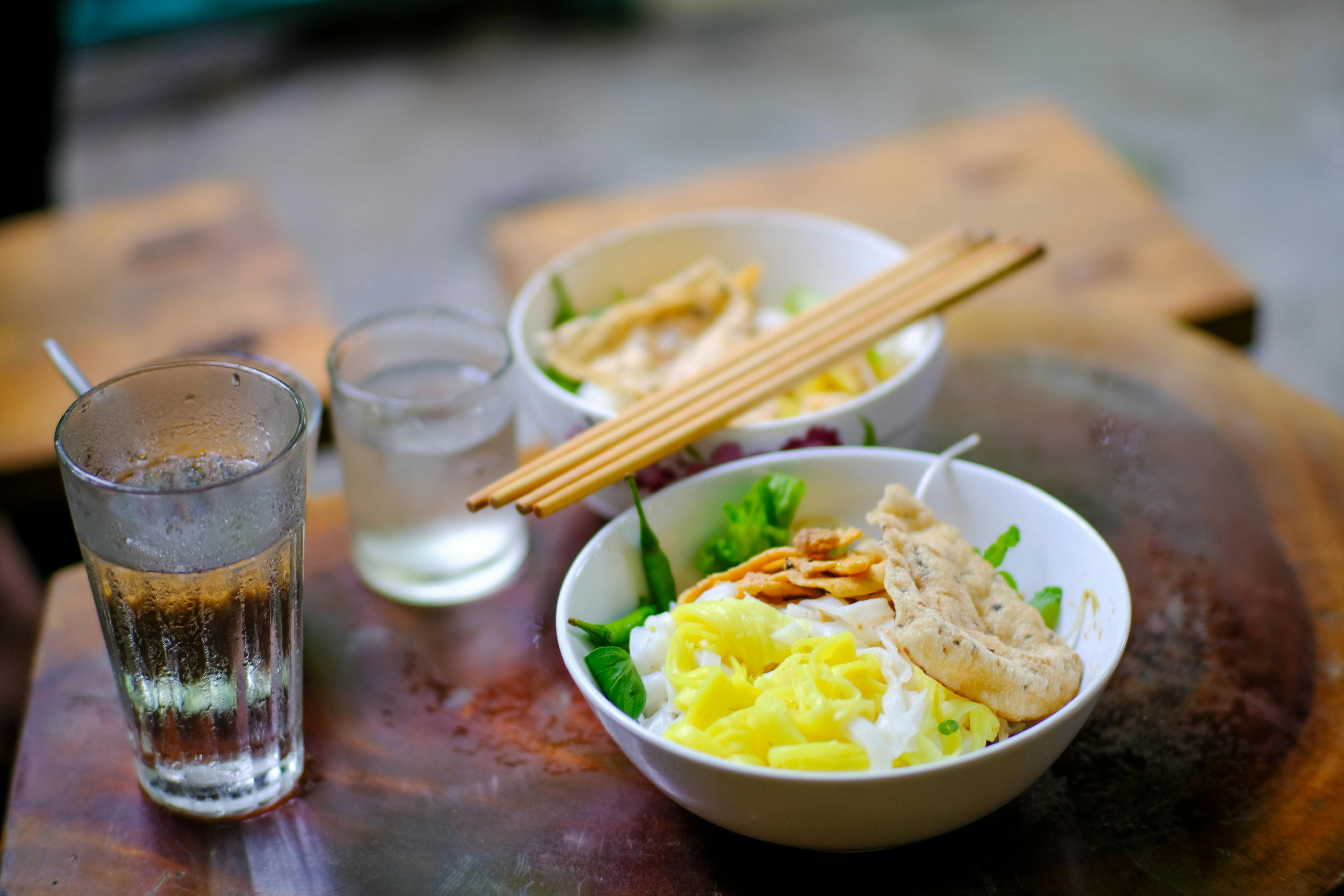 Hue royal citadel with traditional Vietnamese food spread