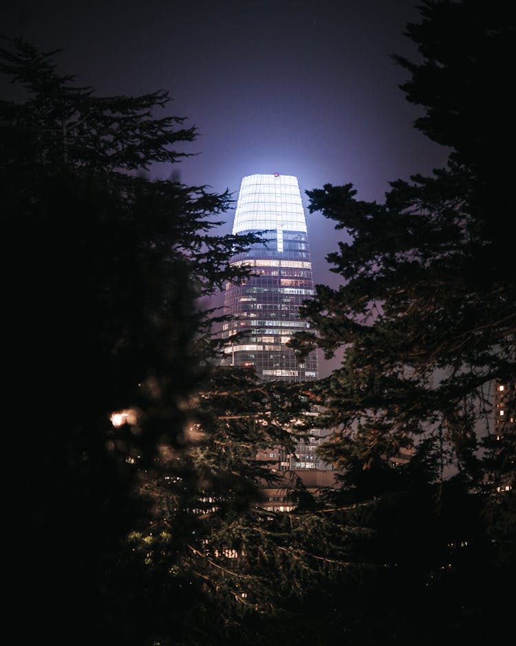 High Rise Building During Night Time