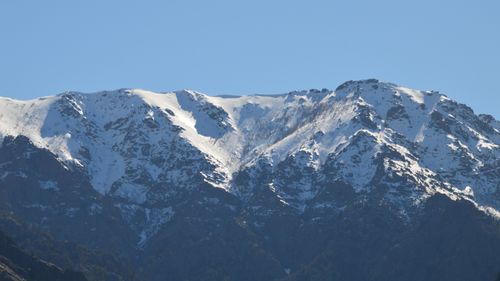 Free Breathtaking view of the snow-covered mountains in Asco, Corsica, France. Stock Photo