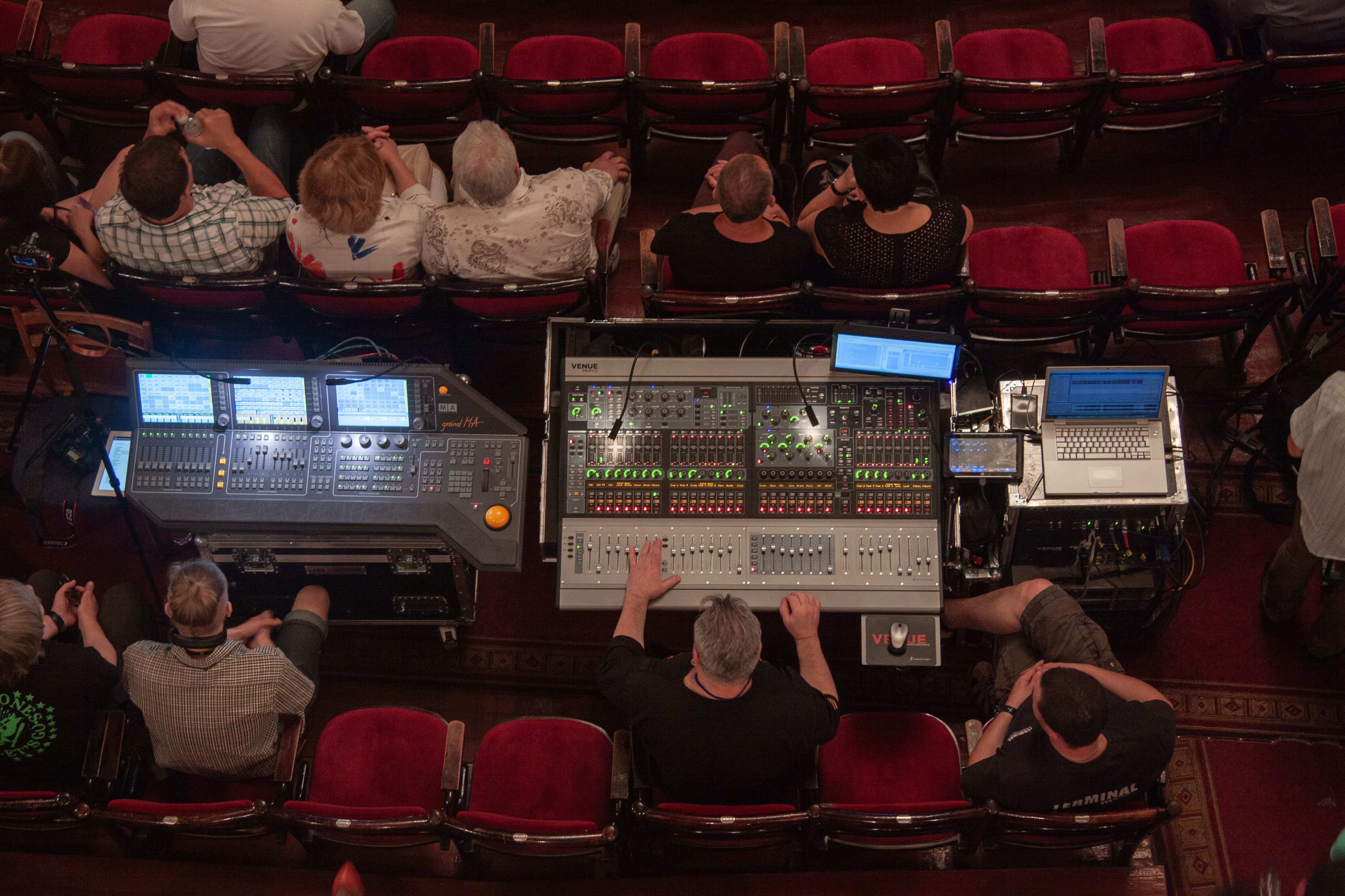 Sound Engineering Equipment in Theater Setting · Free Stock Photo