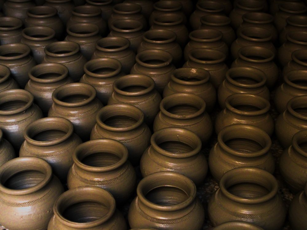 Group of clay jars and vessels
