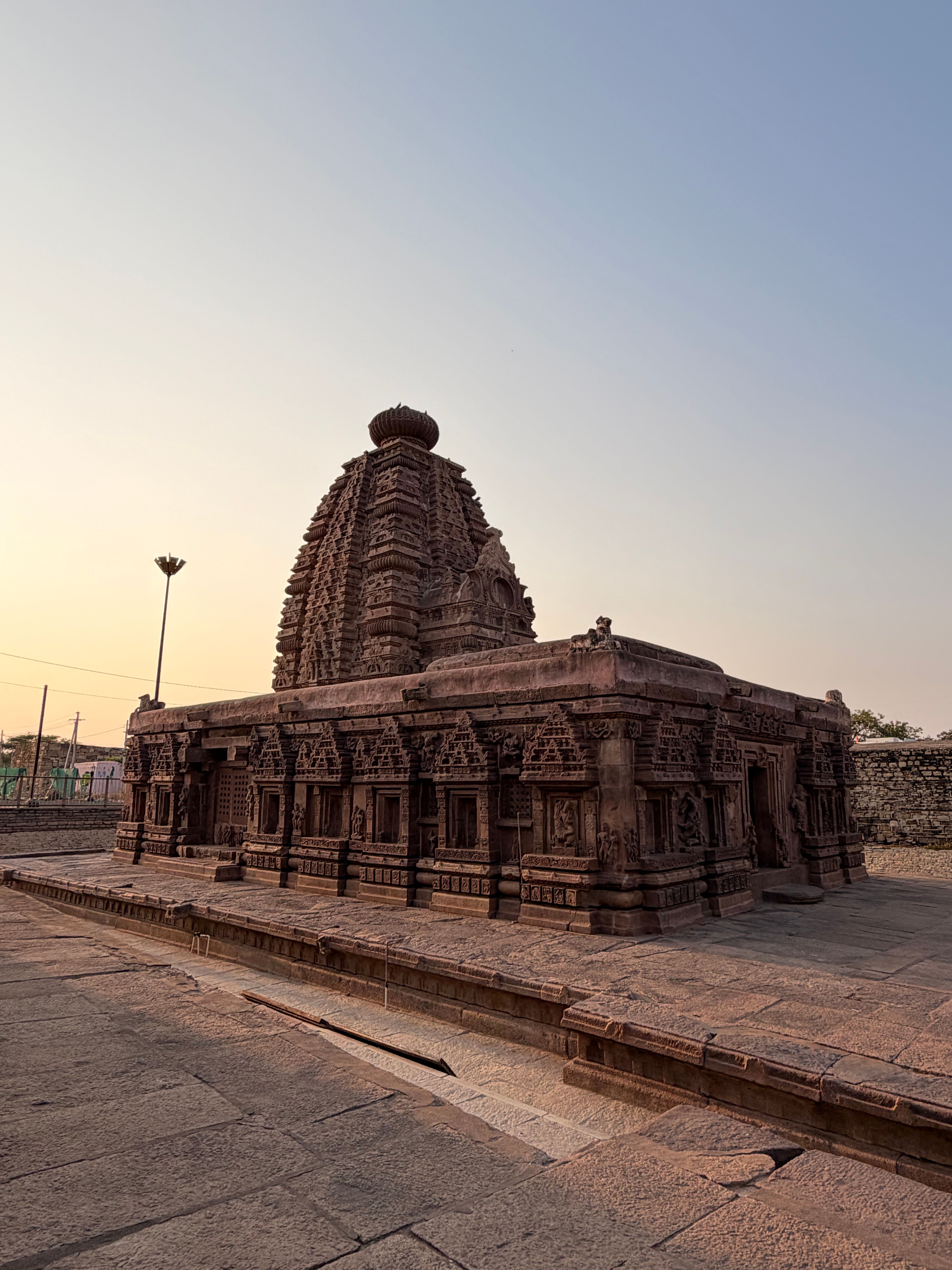 Indian temple at sunset